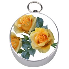 Roses Yellow Flowers Fragrant Silver Compasses by Pakrebo