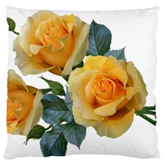 Roses Yellow Flowers Fragrant Large Flano Cushion Case (two Sides) by Pakrebo