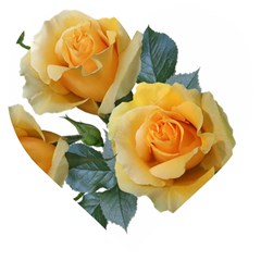 Roses Yellow Flowers Fragrant Wooden Puzzle Heart by Pakrebo