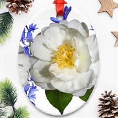 Flowers Camellia Bluebells Fragrant Ornament (oval) by Pakrebo