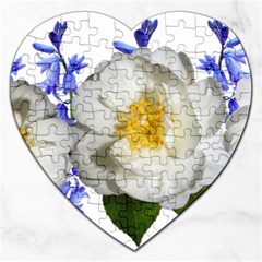 Flowers Camellia Bluebells Fragrant Jigsaw Puzzle (heart) by Pakrebo