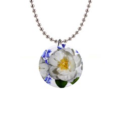 Flowers Camellia Bluebells Fragrant 1  Button Necklace by Pakrebo