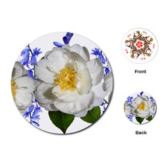 Flowers Camellia Bluebells Fragrant Playing Cards Single Design (round) by Pakrebo