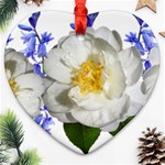 Flowers Camellia Bluebells Fragrant Heart Ornament (Two Sides) Back