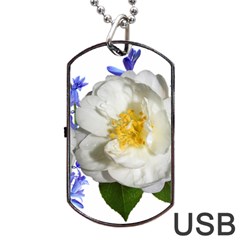 Flowers Camellia Bluebells Fragrant Dog Tag Usb Flash (one Side) by Pakrebo