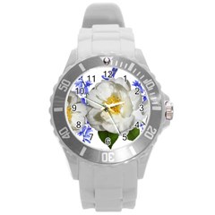 Flowers Camellia Bluebells Fragrant Round Plastic Sport Watch (l) by Pakrebo