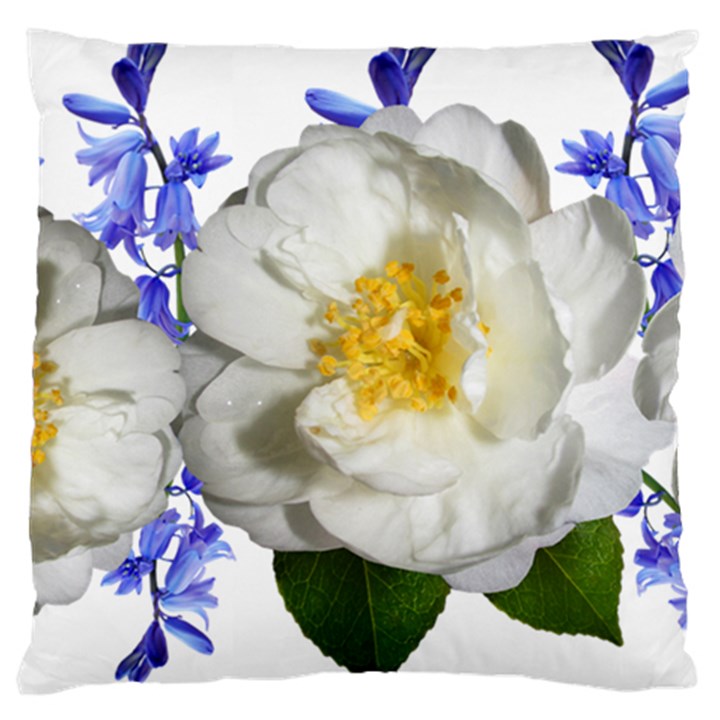 Flowers Camellia Bluebells Fragrant Large Cushion Case (Two Sides)