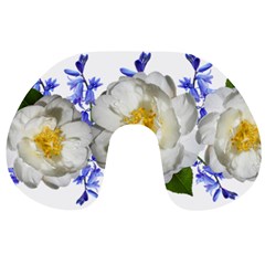 Flowers Camellia Bluebells Fragrant Travel Neck Pillow by Pakrebo