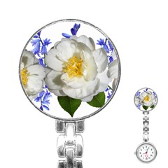 Flowers Camellia Bluebells Fragrant Stainless Steel Nurses Watch by Pakrebo