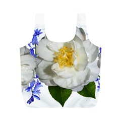 Flowers Camellia Bluebells Fragrant Full Print Recycle Bag (m) by Pakrebo