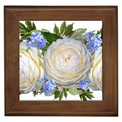 Roses Flowers Plumbago Arrangement Framed Tile by Pakrebo