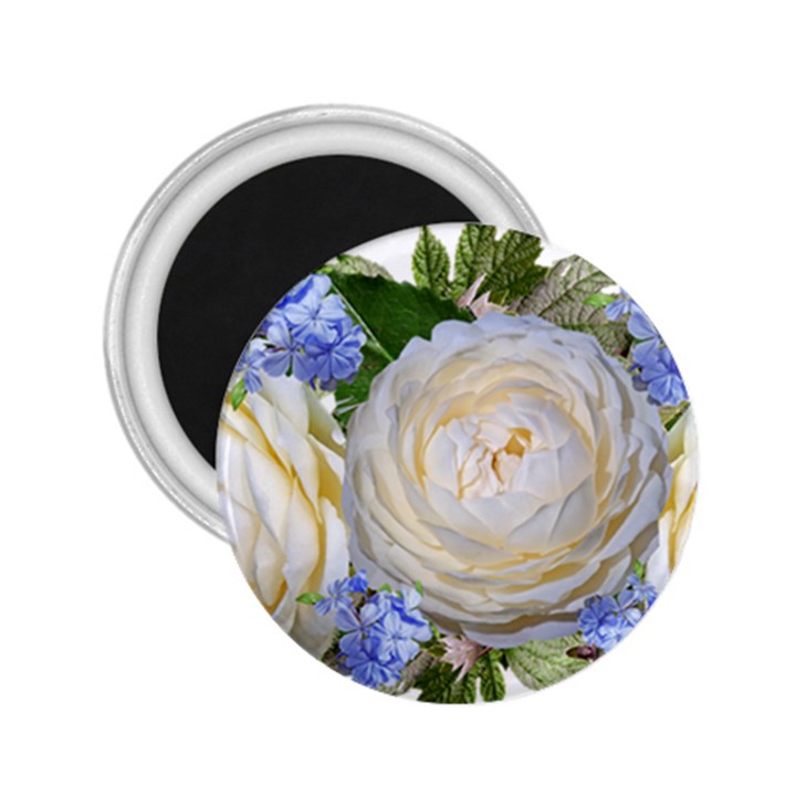 Roses Flowers Plumbago Arrangement 2.25  Magnets