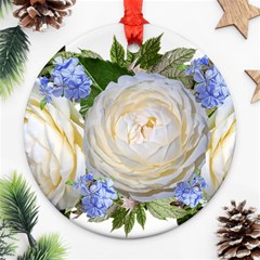 Roses Flowers Plumbago Arrangement Ornament (round) by Pakrebo