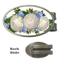 Roses Flowers Plumbago Arrangement Money Clips (oval)  by Pakrebo