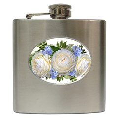 Roses Flowers Plumbago Arrangement Hip Flask (6 Oz) by Pakrebo