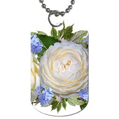 Roses Flowers Plumbago Arrangement Dog Tag (two Sides) by Pakrebo