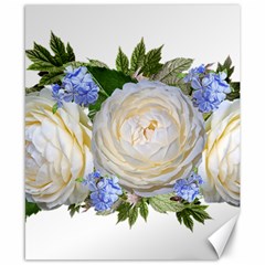 Roses Flowers Plumbago Arrangement Canvas 8  X 10  by Pakrebo