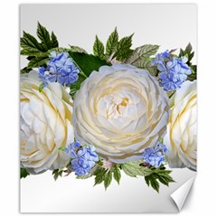 Roses Flowers Plumbago Arrangement Canvas 20  X 24  by Pakrebo