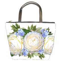 Roses Flowers Plumbago Arrangement Bucket Bag by Pakrebo