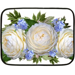 Roses Flowers Plumbago Arrangement Fleece Blanket (mini) by Pakrebo