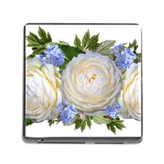 Roses Flowers Plumbago Arrangement Memory Card Reader (square 5 Slot) by Pakrebo