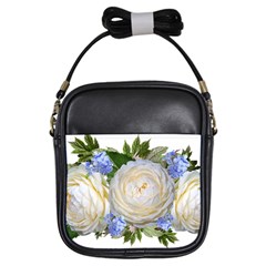 Roses Flowers Plumbago Arrangement Girls Sling Bag by Pakrebo