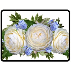 Roses Flowers Plumbago Arrangement Fleece Blanket (large)  by Pakrebo