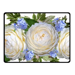 Roses Flowers Plumbago Arrangement Fleece Blanket (small) by Pakrebo