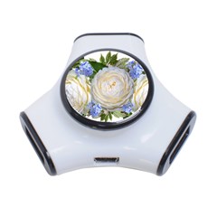 Roses Flowers Plumbago Arrangement 3-port Usb Hub by Pakrebo