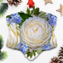 Roses Flowers Plumbago Arrangement Ornament (snowflake)