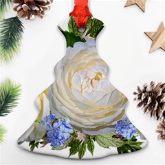 Roses Flowers Plumbago Arrangement Christmas Tree Ornament (two Sides) by Pakrebo