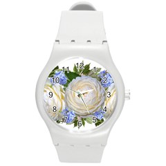 Roses Flowers Plumbago Arrangement Round Plastic Sport Watch (m) by Pakrebo