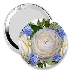 Roses Flowers Plumbago Arrangement 3  Handbag Mirrors by Pakrebo