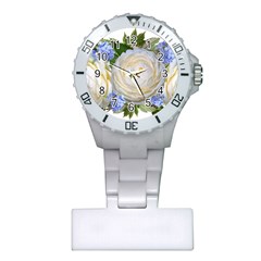 Roses Flowers Plumbago Arrangement Plastic Nurses Watch by Pakrebo