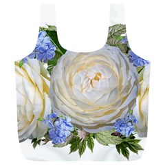 Roses Flowers Plumbago Arrangement Full Print Recycle Bag (xl) by Pakrebo