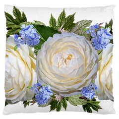 Roses Flowers Plumbago Arrangement Large Flano Cushion Case (one Side) by Pakrebo