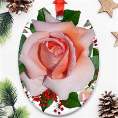 Roses Flowers Berries Arrangement Ornament (oval) by Pakrebo