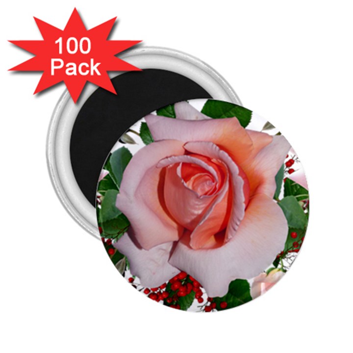 Roses Flowers Berries Arrangement 2.25  Magnets (100 pack) 