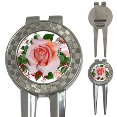 Roses Flowers Berries Arrangement 3-in-1 Golf Divots by Pakrebo