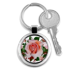 Roses Flowers Berries Arrangement Key Chain (round) by Pakrebo