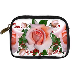 Roses Flowers Berries Arrangement Digital Camera Leather Case by Pakrebo