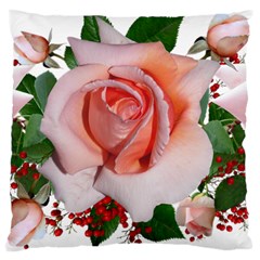 Roses Flowers Berries Arrangement Large Cushion Case (two Sides) by Pakrebo