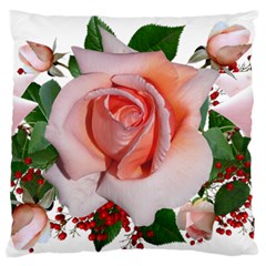 Roses Flowers Berries Arrangement Standard Flano Cushion Case (two Sides) by Pakrebo