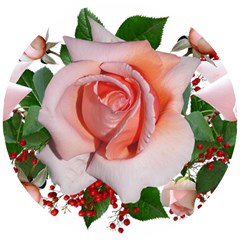 Roses Flowers Berries Arrangement Wooden Puzzle Round