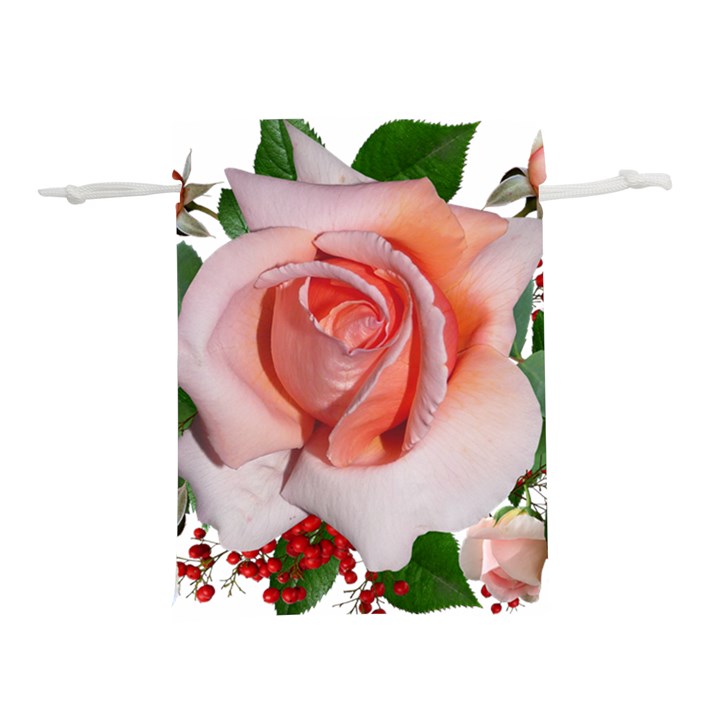 Roses Flowers Berries Arrangement Lightweight Drawstring Pouch (M)