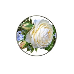 Rose White Flower Plumbago Hat Clip Ball Marker (4 Pack) by Pakrebo