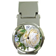 Rose White Flower Plumbago Money Clip Watches by Pakrebo