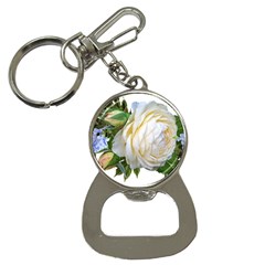 Rose White Flower Plumbago Bottle Opener Key Chain by Pakrebo