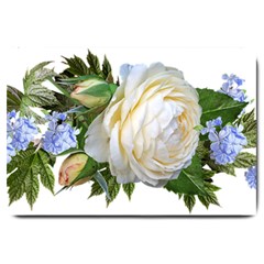 Rose White Flower Plumbago Large Doormat  by Pakrebo