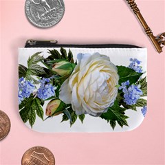 Rose White Flower Plumbago Mini Coin Purse by Pakrebo